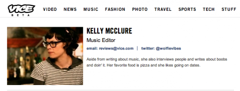 All the jobs I ever had: Vice Magazine music editor Kelly McClure