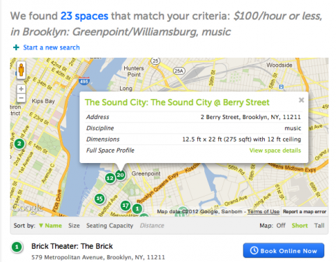 Finding a performance space is now as easy as ordering dinner