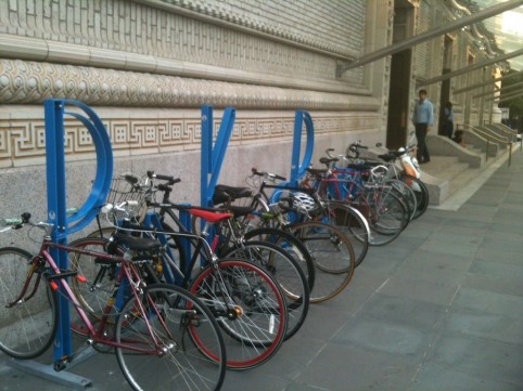 Yes, the David Byrne bike racks can actually hold bikes