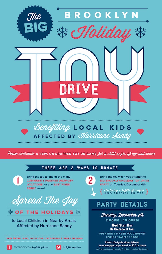 No plans tonight? How about a toy drive (and open bar)?