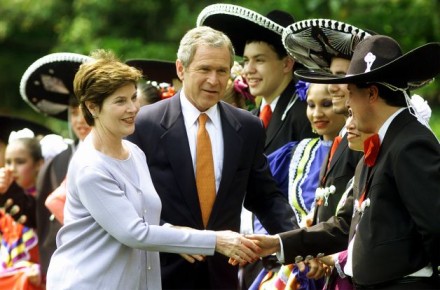 George W. Bush celebrating Cinco de Mayo by giving Texas back to Mexico. via Wikimedia.