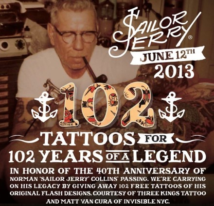 Throw a dart for a free Sailor Jerry tattoo tonight