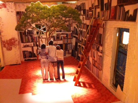A rendering of the bookstore's projected interior (via Kickstarter)