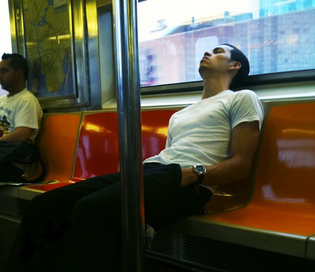 You can't sleep on the subway if you're expected to work. via Flickr user JoeInQueens