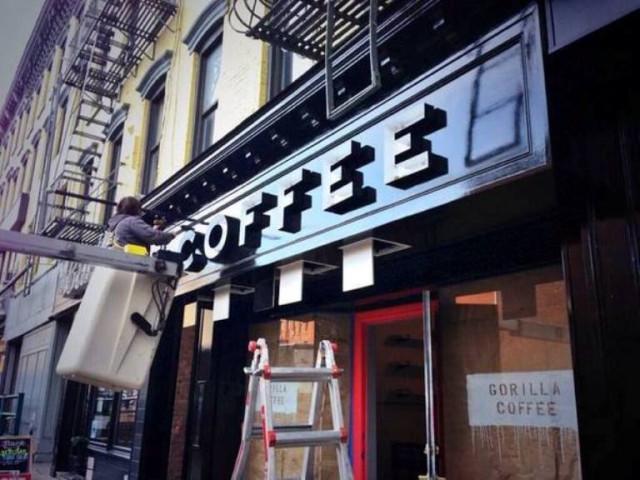 The new Gorilla coffee location, opening soon. Via FB. 