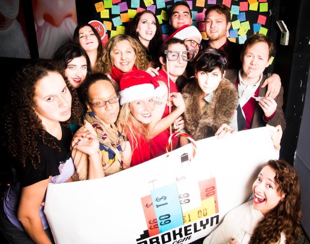 Team Brokelyn at the No Office Holiday Party photo booth. Pic by Yucca Miyata.