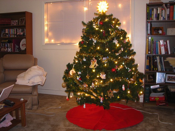Use your Christmas tree for mulch, instead of letting it die in your apartment