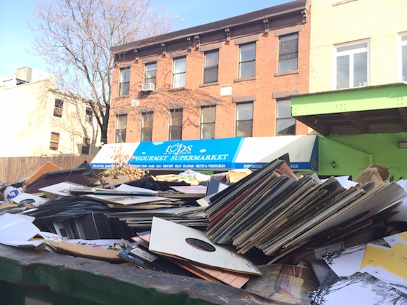 There is currently a giant dumpster full of records in Williamsburg