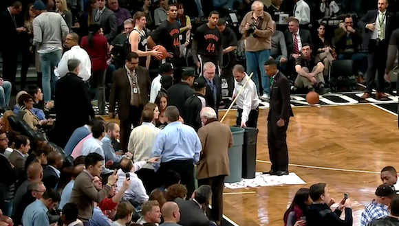 Last night’s Nets game was delayed by a leaky roof
