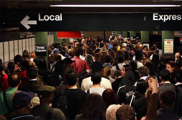 overcrowded subway