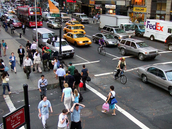 NYC pedestrians defy the laws of time and space