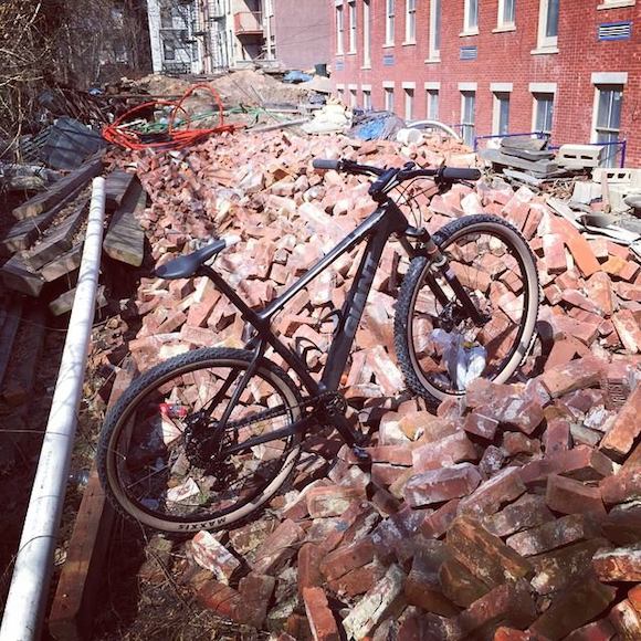 Aw, look, the bike is trying to boulder. via Ride Brooklyn's Facebook 