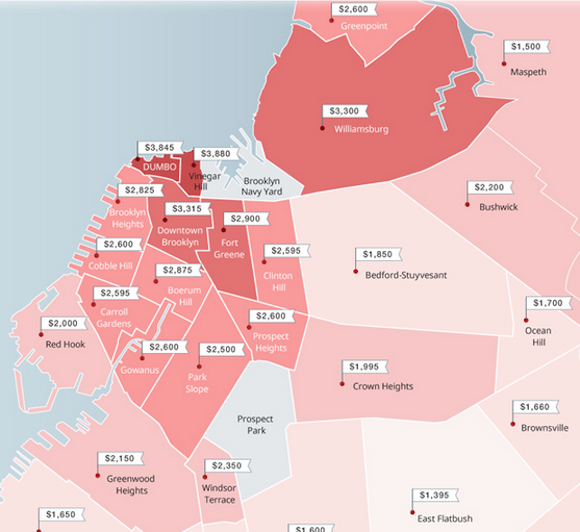 Comparing fun maps shows one-bedrooms have gone up $200/month since February