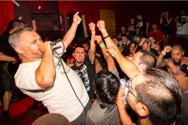 Last year's Latino Punk Fest—SO sweaty. (Pic by Walter Wlodarczyk)