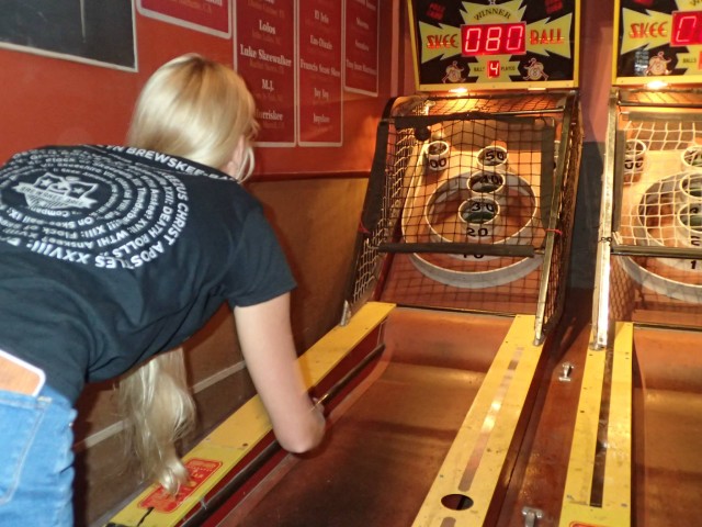 Brewskee-Ball in action.