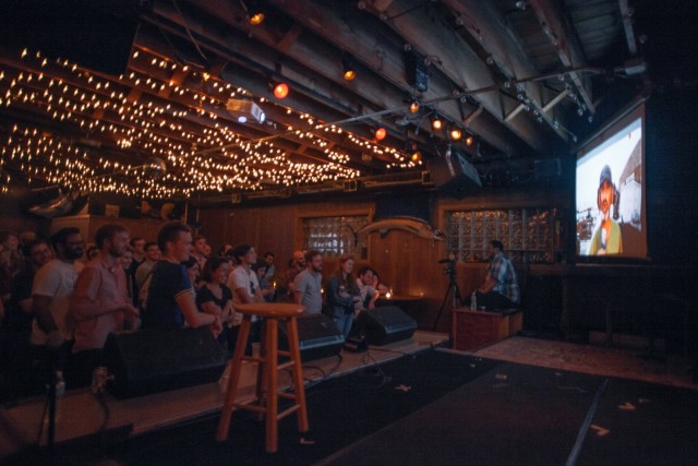 This is the new way standup comedy happens. Photo by Matt Lief Anderson, via Facebook