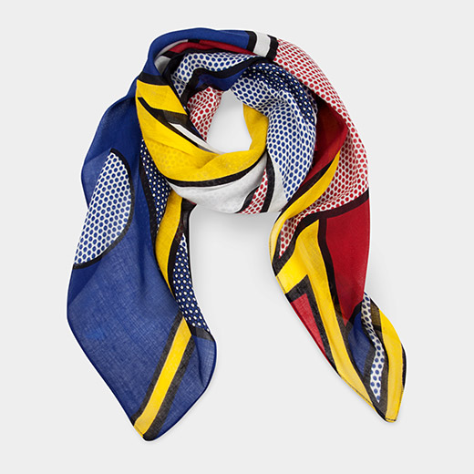 A Roy Lichtenstein scarf will keep your fashionable friend both warm and popping with color all year