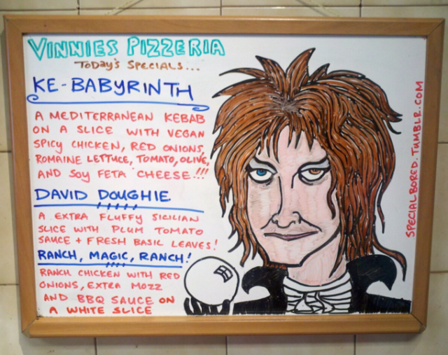 Vinnie's Pizzeria, one of our 10 best Instagram accounts in Brooklyn, pays tribute to Dave Bowie. 