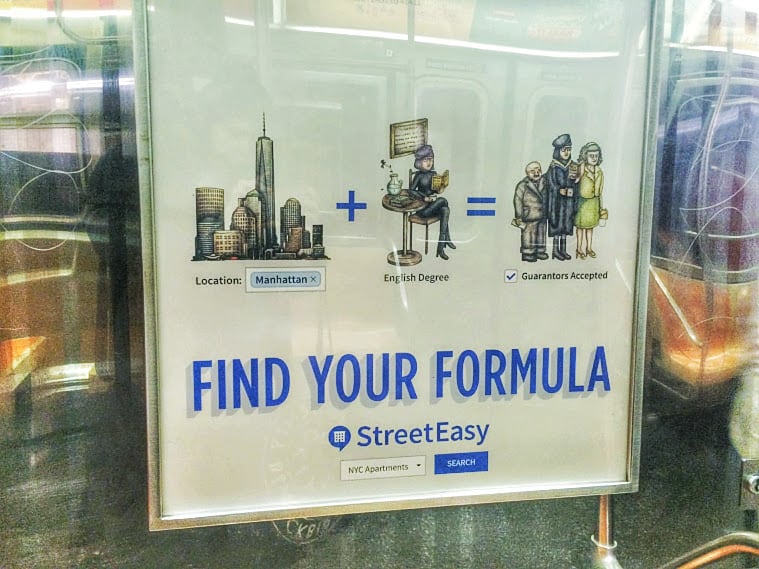 These subway real estate and food delivery ads are breeding terrible New Yorkers