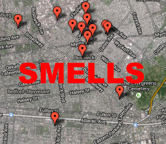 We call this one our "Brooklyn Map of Sudden Putrid Smells"
