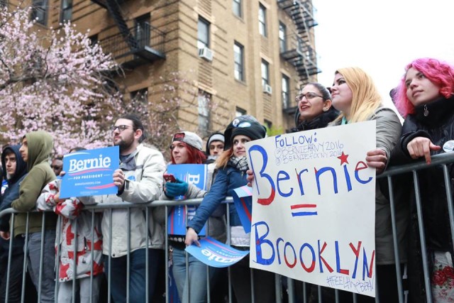 Bernie Sanders continues to rally support all around Brooklyn this week. Via Bernie Sanders Facebook. 