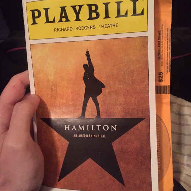 The author's actual Playbill from a real-live Hamilton performance. 