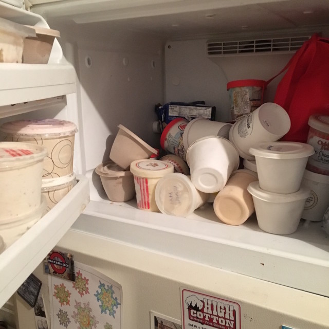 A freezer full of ice cream, for research purposes. 