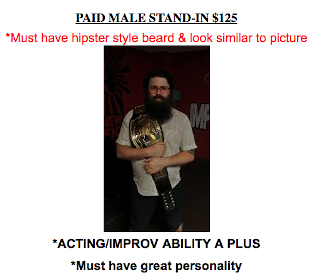 Sweet gig alert for average white male with beard and ‘great personality’