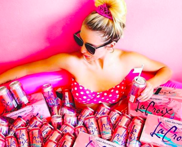La Croix did not make us feel like the girl in this pic. Photo via @lacroixwater on Instagram.