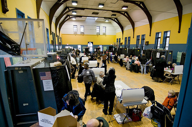 Voting in Park Slope in 2008, a simpler time. Via Flickr user JoeHolmes.