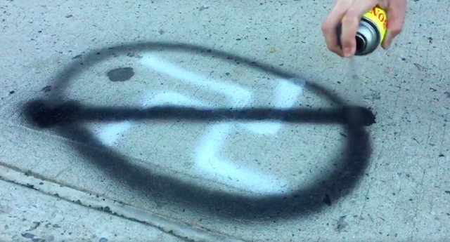 A swastika found in Crown Heights was quickly crossed out.  Via  @AngryMarxistJew on Twitter. 