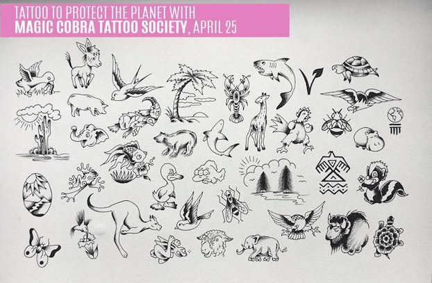 The finalized flash sheet. Photo via Tattoo to Protect The Planet's Facebook event page