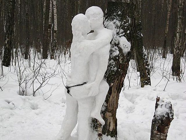 Mmm, snowman tree sex. The best. Photo via The Rooster