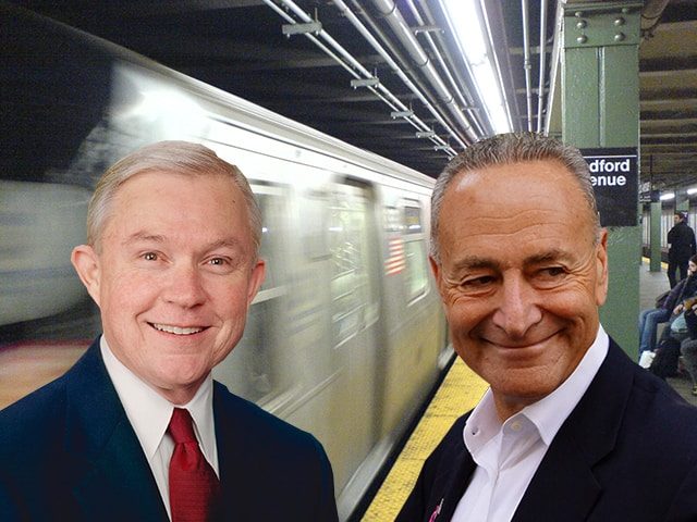 Bright Lights, Big Schumer: Jeff Sessions and Chuck Schumer’s hypothetical 4am subway ride