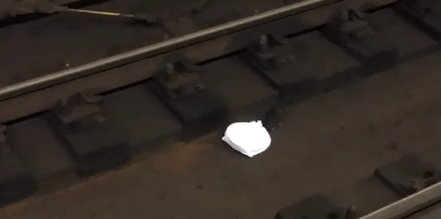 Video: Oncoming train forces subway rat to abandon takeout container