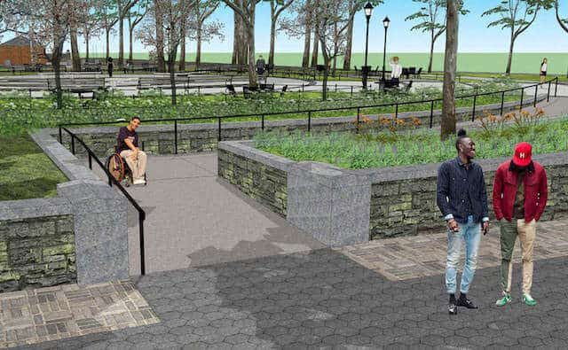 Parks Department inexplicably includes Drake in wheelchair ramp rendering