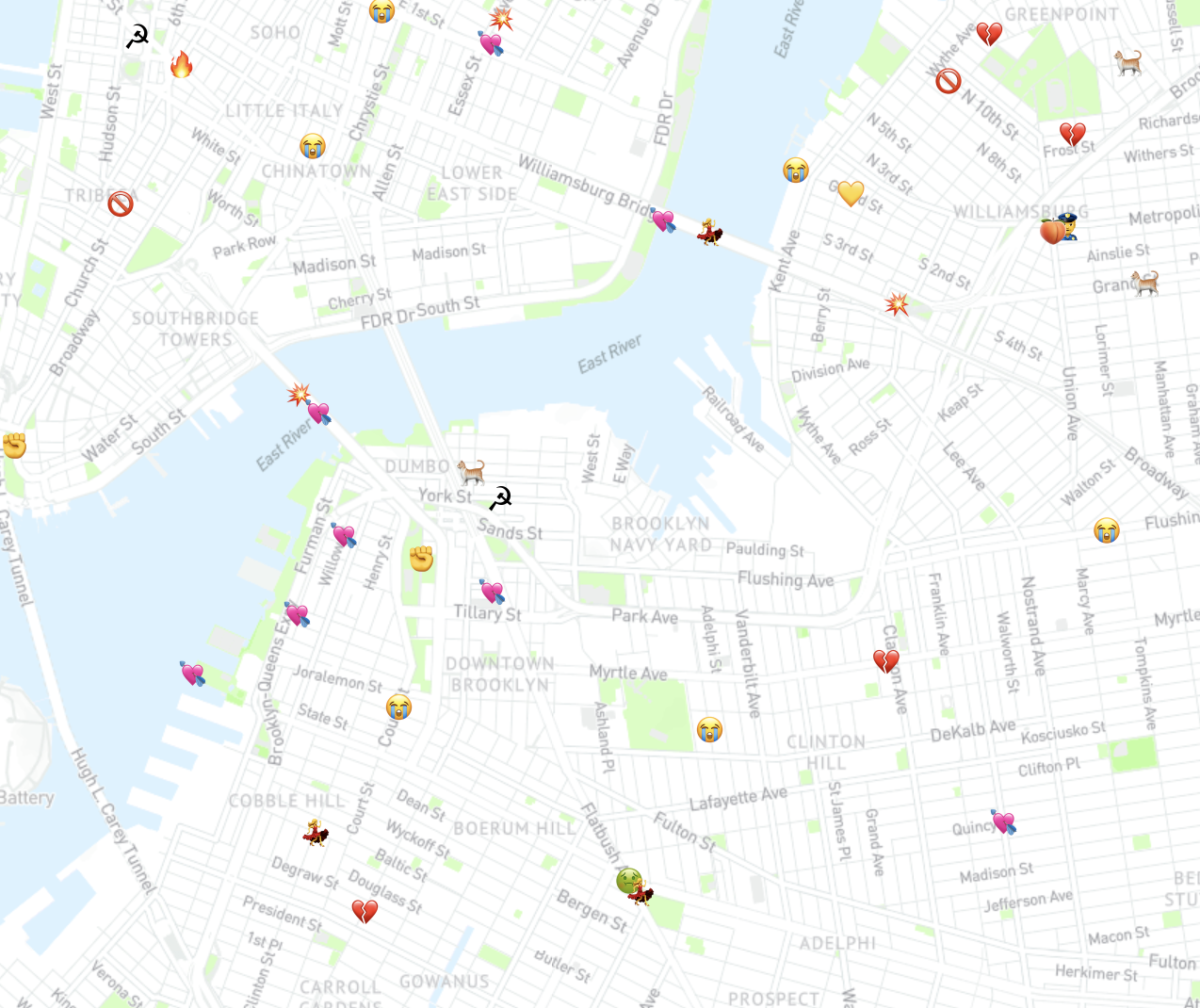 Map Crying Happy Valentine's Day: Here are the best places in NYC to sob in public