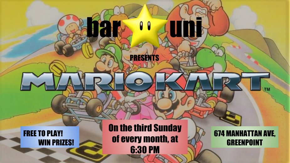 kart manhattan Mario Kart Night at Bar Uni!   Brokelyn